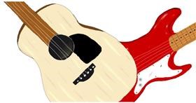 Drawing of Guitar by Randar