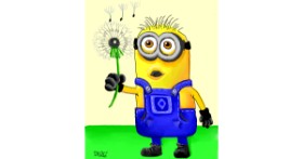 Drawing of Minion by GreyhoundMama