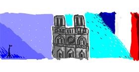 Drawing of Notre Dame by 7y3e1l1l0o§