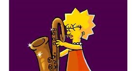 Drawing of Lisa Simpson by Sofie