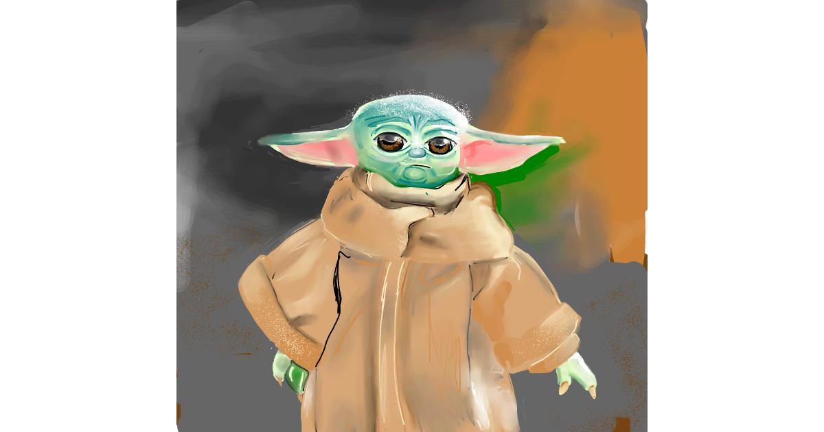 Drawing of Baby Yoda by Rose rocket