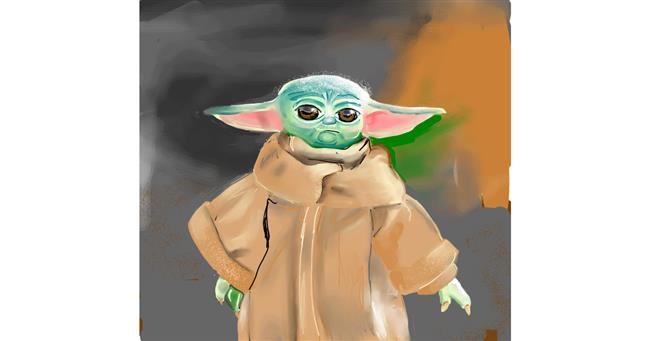 Baby Yoda-Zeichnung von Rose rocket