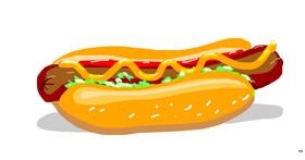 Drawing of Hotdog by Swimmer 
