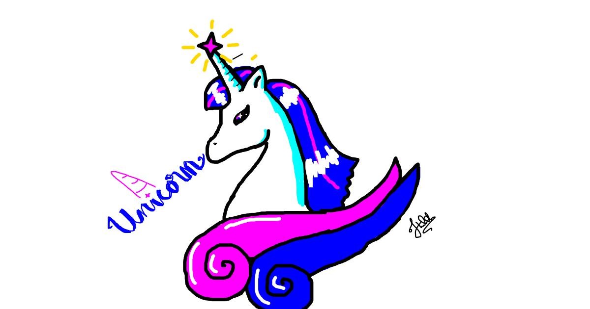 Drawing of Unicorn by Scribbler