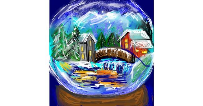 Drawing of Snow globe by KayXXXlee