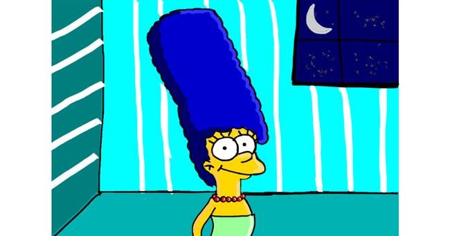 Drawing of Marge Simpson by Lili