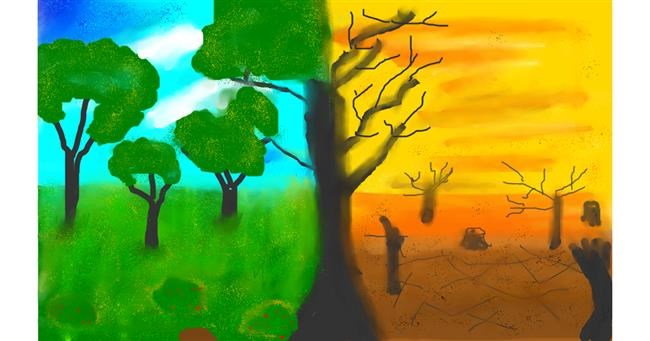 Drawing of Tree by Arzoo