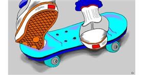 Skateboard-Zeichnung von flowerpot