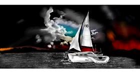 Drawing of Sailboat by Chaching