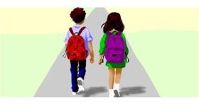 Drawing of Backpack by Annie