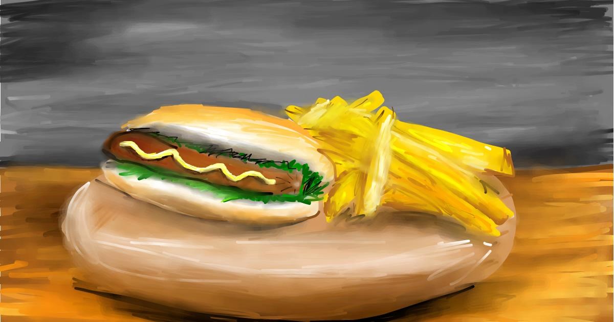 Drawing of Hotdog by Soaring Sunshine