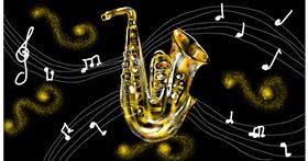 Saxophon-Zeichnung von Eclat de Lune