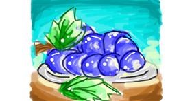 Drawing of Grapes by Pine