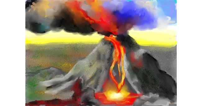 Drawing of Volcano by Abbie