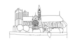 Drawing of Notre Dame by coconut