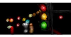 Drawing of Traffic light by Annie