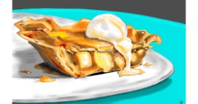 Drawing of Pie by Flowerpot
