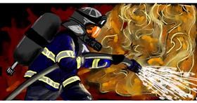 Drawing of Firefighter by Temüjin