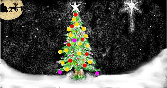 Drawing of Christmas tree by Andy