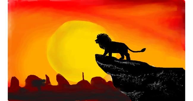Drawing of Simba (Lion King) by Swan