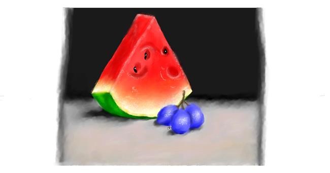 Drawing of Watermelon by Sara