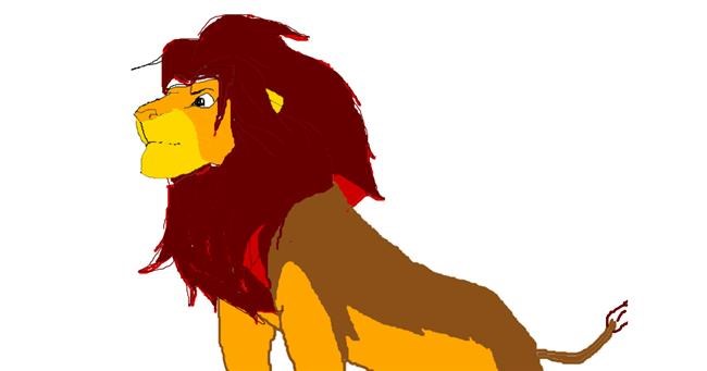 Drawing of Simba (Lion King) by lessafjks