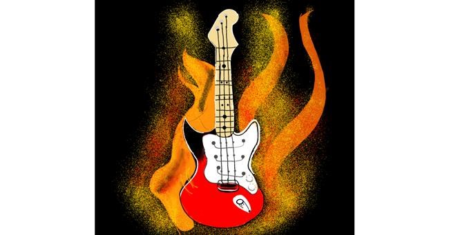 Drawing of Guitar by Pruthvi
