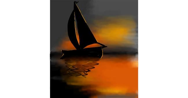 Drawing of Sailboat by eVyE,✌️
