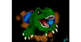 Drawing of T-rex dinosaur by Pizza Margherita 🍕