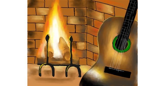 Drawing of Guitar by Cec