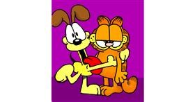 Drawing of Garfield by GreyhoundMama