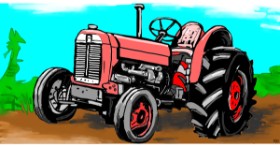 Drawing of Tractor by Swimmer