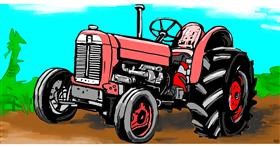 Drawing of Tractor by Swimmer