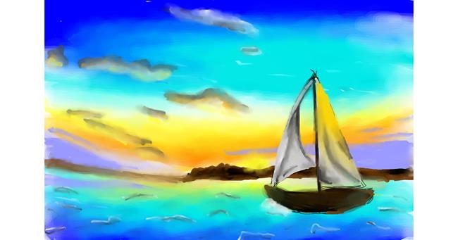 Drawing of Sailboat by Unknown