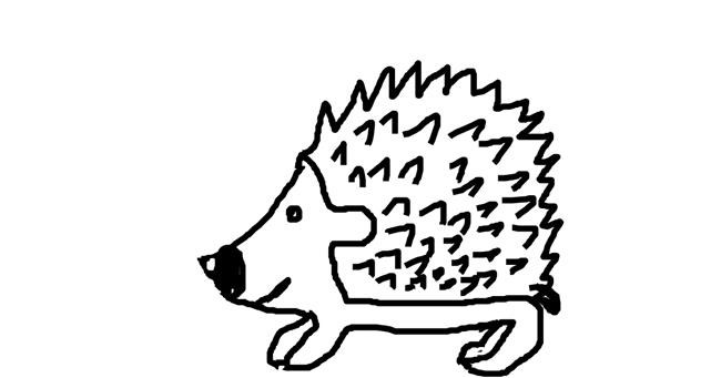 Drawing of Hedgehog by Lomba