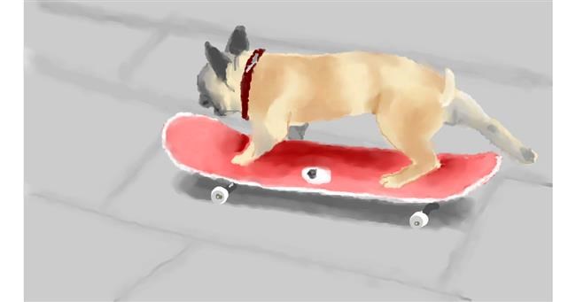 Drawing of Skateboard by Pinky
