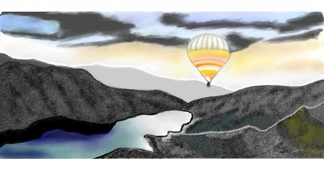 Drawing of Hot air balloon by Chaching