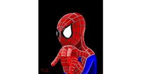 Drawing of Spiderman by GreyhoundMama