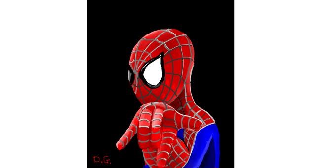 Drawing of Spiderman by GreyhoundMama