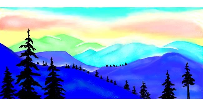 Drawing of Mountain by DebbyLee
