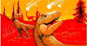 Drawing of T-rex dinosaur by mumbo