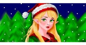 Weihnachtself-Zeichnung von Annie