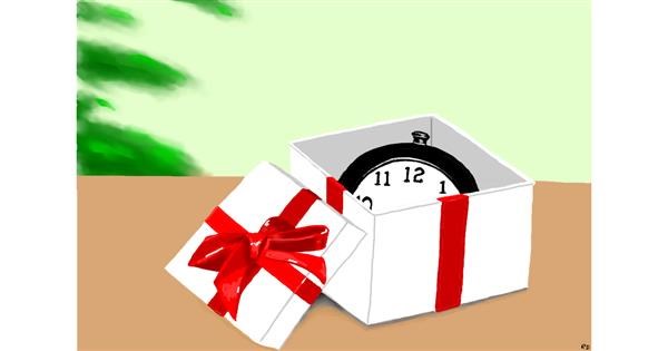 Drawing Of Present By Flowerpot Drawize Gallery
