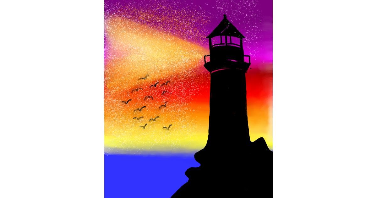 Drawing of Lighthouse by Vinci