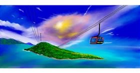 Drawing of Cable car by Chaching