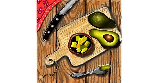 Drawing of Avocado by Leah