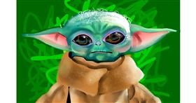 Drawing of Baby Yoda by Rose rocket