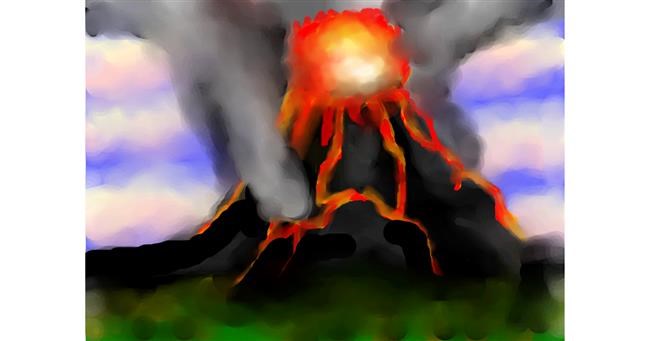 Drawing of Volcano by Sirak Fish
