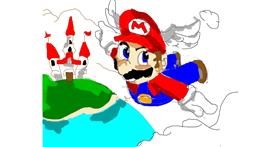 Drawing of Super Mario by Eldiossol14