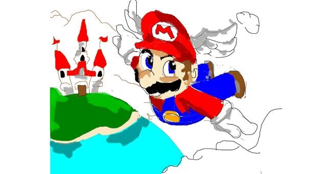Drawing of Super Mario by Eldiossol14